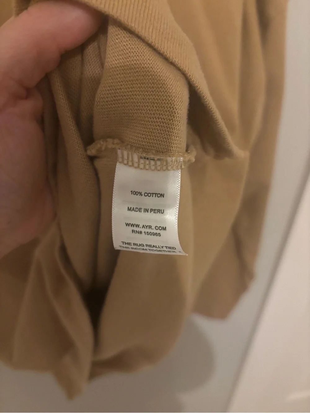 AYR The Early Mornings long sleeve tshirt in Camel Tan - Picture 4 of 4